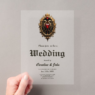 Elegant luxurious heart emblem. acrylic invitations
