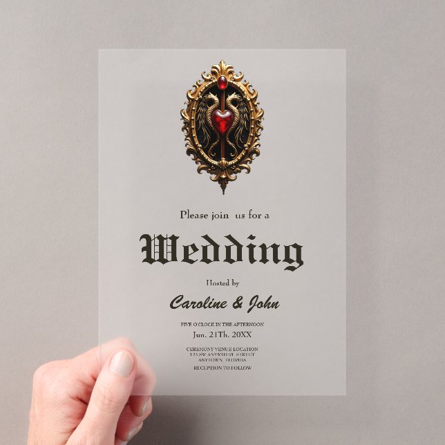 Elegant luxurious heart emblem.  acrylic invitations (Insitu (Handheld))