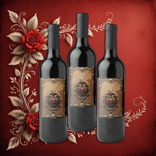 Elegant luxurious heart emblem. wine label