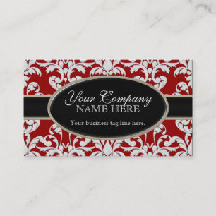 Elegant Luxurious Modern Damask Swirl Floral Style Business Card