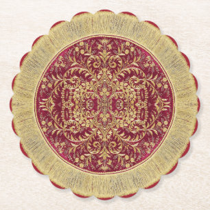 Elegant Luxurious Paper Coasters scalloped shape