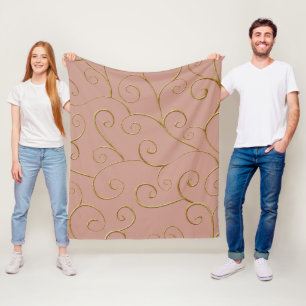 Elegant Luxury Baroque style fleece blanket