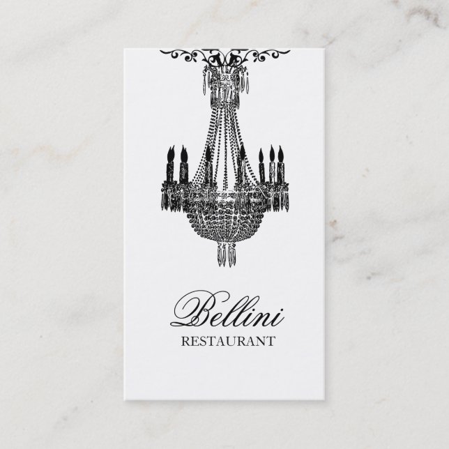 Elegant Luxury Black and White Design Business Card (Front)