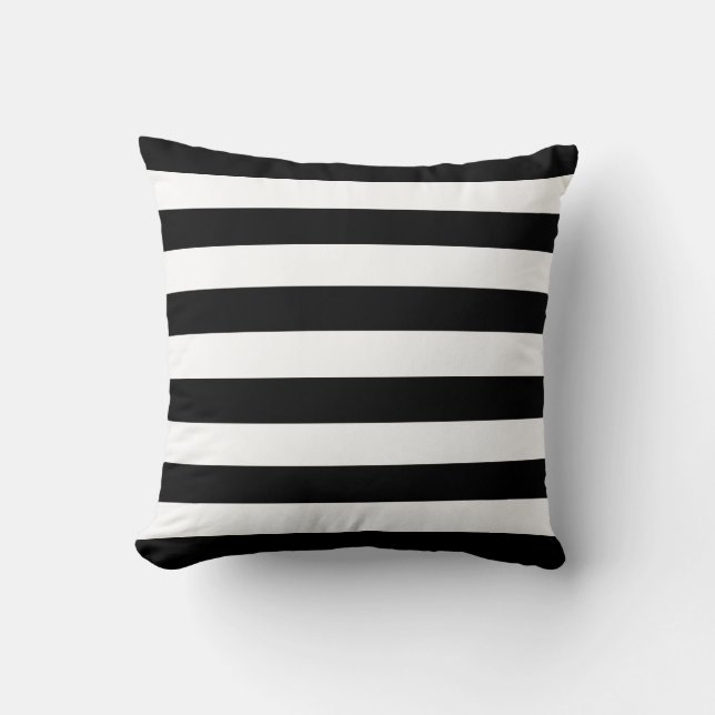Elegant Luxury Black and white stripes pattern Cushion (Front)