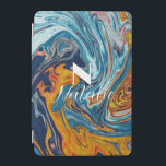 Elegant Luxury Blue Gold Monogram       iPad Mini Cover<br><div class="desc">Elegant and luxury blue and gold marble with easy personalisation of your name,  and monogram. Check out other Matching items available in my store! Thank you for the support ❤</div>