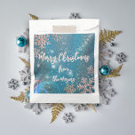 Elegant Luxury Blue Winter Wonderland Christmas Favour Bag<br><div class="desc">Add a touch of magic to your holiday gifts with this customisable Christmas favour bag. The bag is adorned with a mesmerising blue glitter background, reminiscent of a snowy winter’s night. Scattered throughout are delicate snowflakes, adding a festive touch to the design. The highlight of the bag is the customisable...</div>