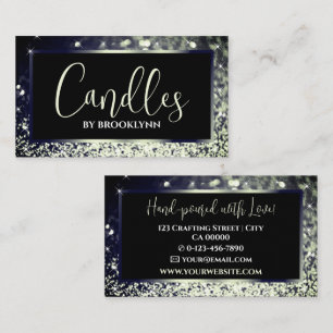 Elegant Luxury Bluish Silver Sparkling Glitter  Business Card