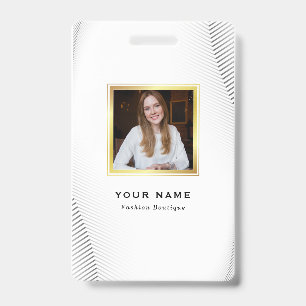 Elegant Luxury Boutique White Gold ID Badge