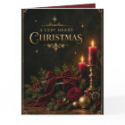 Elegant Luxury Christmas Card, Velvet Bow