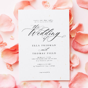 Elegant Luxury Classic Calligraphy Chic Wedding Invitation