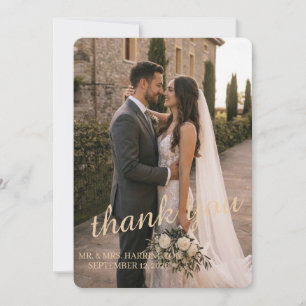 Elegant Luxury Classic Wedding Photo ThankYou Card