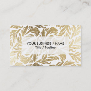Elegant luxury custom faux gold foil floral damask business card