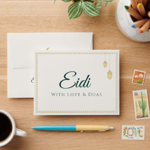 Elegant Luxury Eidi Envelope with Crescent Lantern