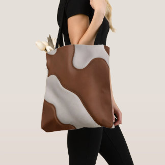 Elegant Luxury Faux Cow Leather Modern Collection Tote Bag