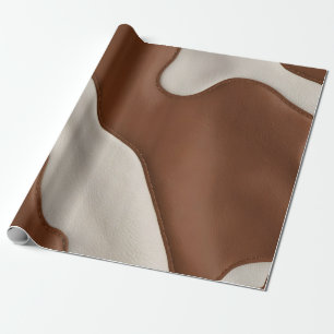 Elegant Luxury Faux Cow Leather Modern Collection Wrapping Paper