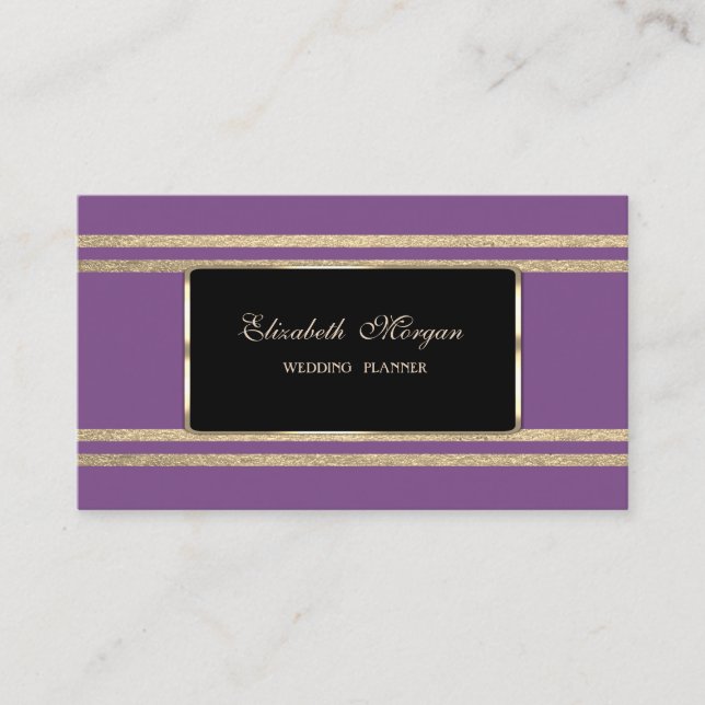Elegant Luxury  ,Faux Gold Glittery Stripes Business Card (Front)