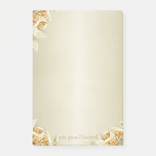 Elegant Luxury ,Faux Gold Roses Post-it Notes (Front)