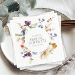 Elegant Luxury Floral Bridal Shower Napkin<br><div class="desc">An elegant floral bridal shower cocktail napkin featuring romantic watercolor blooms and refined modern typography. Perfect for spring and summer garden parties, brunches, and upscale bridal showers. Customise with the bride's name and event date. This item is part of a coordinating floral party collection for brides and includes matching paper...</div>