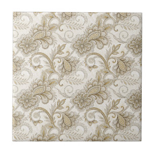 Elegant Luxury Floral Paisley Design Pattern Art Ceramic Tile