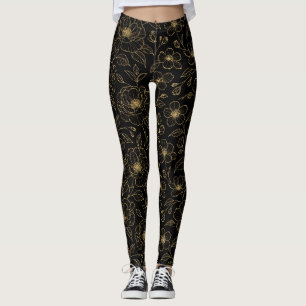 Elegant Luxury Floral Seamless Leggings