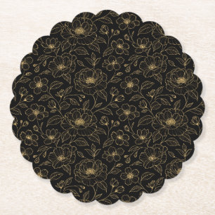 Elegant Luxury Floral Seamless Paper Coaster