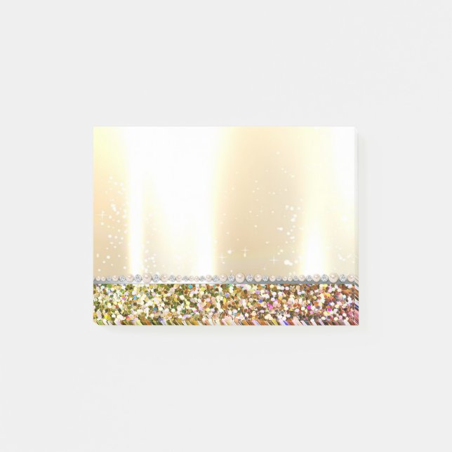 Elegant Luxury Glitter ,Diamonds,Pearls Post-it Notes (Front)