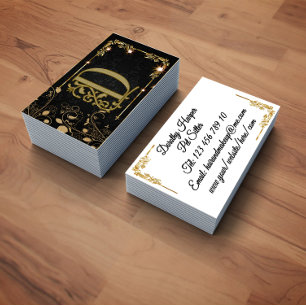 Elegant Luxury Gold Black Monogram Business Card