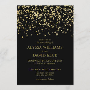 Elegant Luxury Gold Faux Wedding Invitation