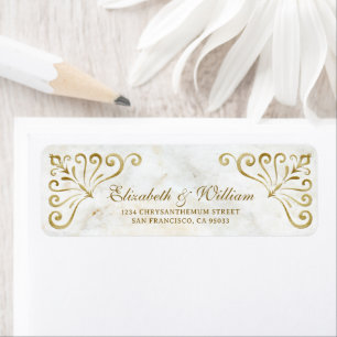 Elegant Luxury Gold Frame Stone Return Address Label