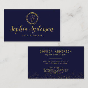 Elegant Luxury Gold Glitter & Signature Script Business Card