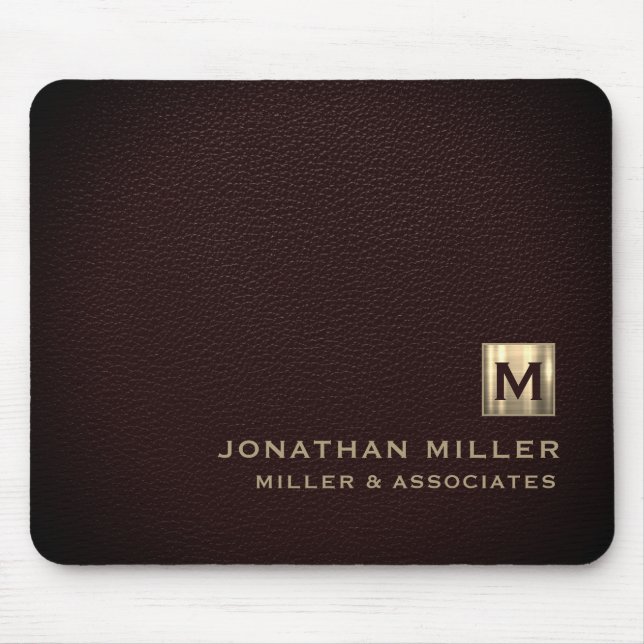 Elegant Luxury Gold Initial Logo Mouse Pad (Front)