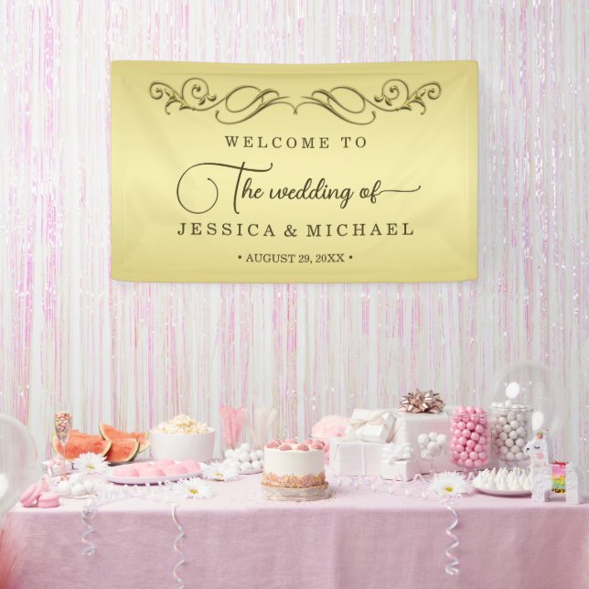 Elegant Luxury Gold Ornate wedding Banner (Party)