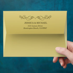 Elegant Luxury Gold Ornate wedding Envelope