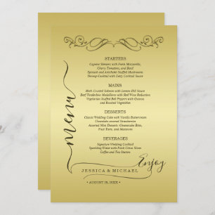 Elegant Luxury Gold Ornate wedding Menu