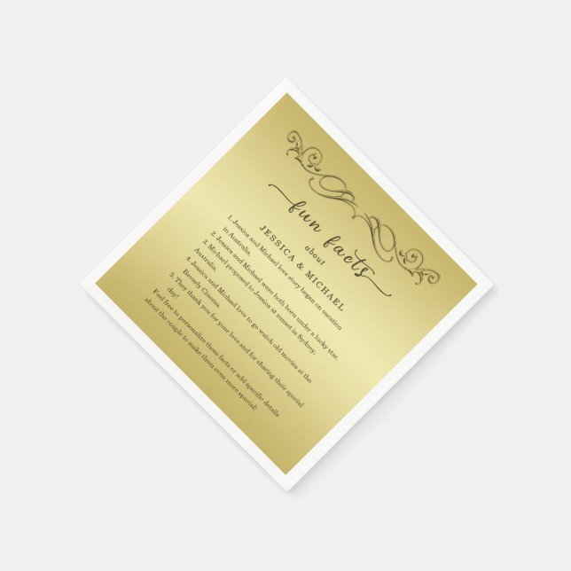 Elegant Luxury Gold Ornate wedding Napkin (Corner)