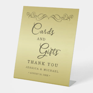 Elegant Luxury Gold Ornate wedding Pedestal Sign