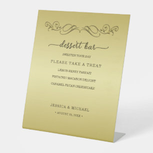 Elegant Luxury Gold Ornate wedding Pedestal Sign