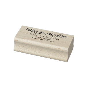 Elegant Luxury Gold Ornate wedding Rubber Stamp
