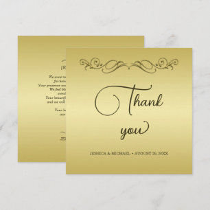 Elegant Luxury Gold Ornate wedding Thank You Card