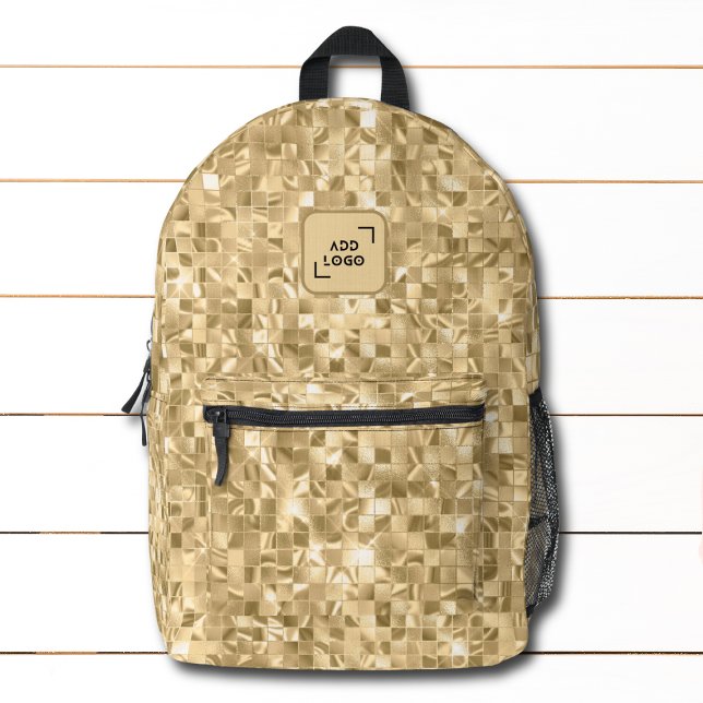 Elegant Luxury Gold Pattern Logo Corporate Printed Backpack (Creator Uploaded)
