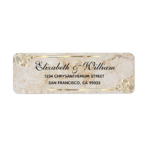 Elegant luxury Gold stone Return Address    Label