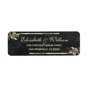 Elegant luxury Gold stone Return Address    Label