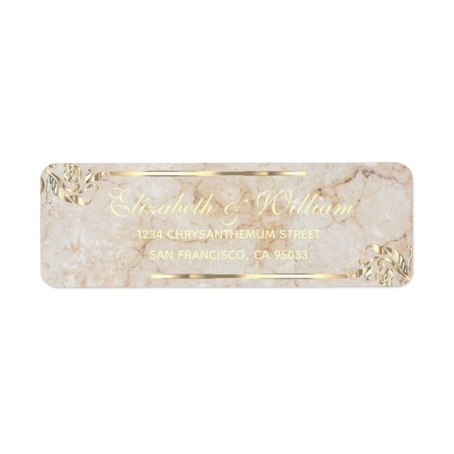 Elegant luxury Gold stone Return Address    Return Address Label (Front)
