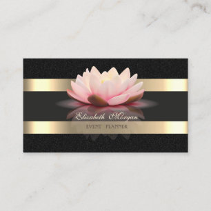 Elegant Luxury  Gold Striped,Black Business Card