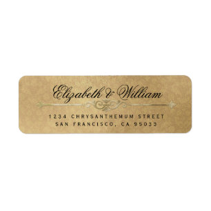Elegant luxury gold Texture Return Address Label