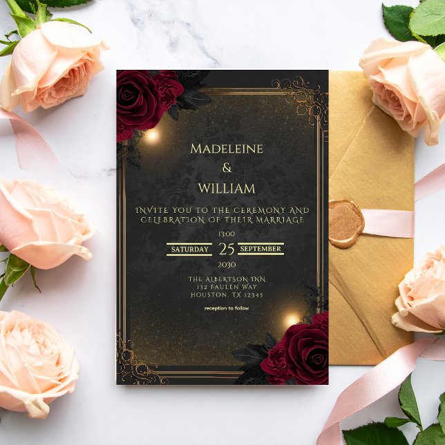 Elegant Luxury Goth Glam Wedding Invitation (Creator Uploaded)