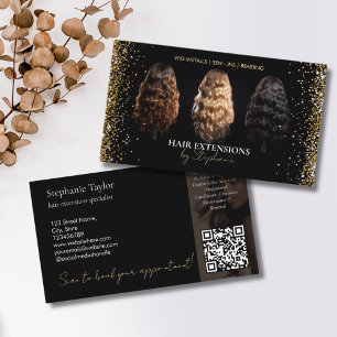 Elegant Luxury Hair Extensions Wig Installs Photo Business Card