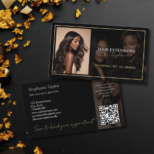 Elegant Luxury Hair Stylist Extensions Wigs  Photo Business Card