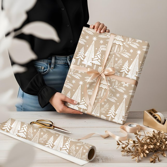 Elegant Luxury Holiday Evergreen Forest & Floral  Wrapping Paper (Elegant Luxury Holiday Evergreen Forest & Floral Wrapping Paper)