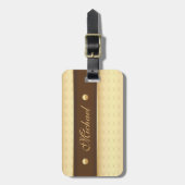 Elegant Luxury in Gold and Brown Luggage Tag (Front Vertical)
